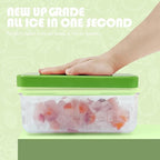 Satax Silicone & Plastic Ice Cube Trays with Lids and Bin - Durable, BPA-Free, Easy Release, Perfect for Cocktails, Coffee & More (2, green)