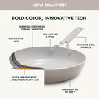 GreenPan Nova 10” Frying Pan Skillet and 4.37QT Sauté Pan with Lid, Oprah’s Favorite Things 2024, PFAS-Free Ceramic Nonstick, Induction Suitable, Sear, Fry, Broil, Dishwasher & Oven Safe, Clay