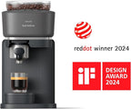 Philips Baristina Espresso Machine+Milk Frother Bundle. Real espresso. Compact coffee machine, portafilter, grinder, Cafe Crema. Dairy & Non-Dairy Milk foam. Hot & Cold. Easy Clean. Black (BAR303/60)