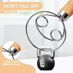 Maxjoy Danish Dough Whisk for Sourdough Bread Baking - Stainless Steel Hook with Wooden Handle