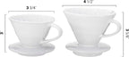 Pour Over Coffee Dripper - Ceramic Slow Brewing Accessories for Home, Cafe, Restaurants - Easy Manual Brew Maker Gift - Strong Flavor Brewer - V01 Paper Cone Filters - Red, 1 Cup