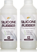 Silicone Rubber Kit 18A for DIY Mold Making (70.4 oz) - Super Elastic, Translucent, Fast Cure, Non-Toxic, 1:1 Ratio Liquid Silicone for Resin and 3D Molds (4.4 Pounds)