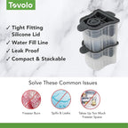 Tovolo Ice Cubes Mold Pack of 2 Large Craft Ice Molds for Whiskey Bourbon Cocktails, Easy Fill No Leak Silicone Ice Molds Gift for Him Stackable Dishwasher Safe BPA Free Heart Ice