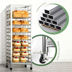 Bun Pan Rack, Commercial Bakery Sheet Rack with Brake Wheels, 10-Tier Stainless Steel Baking Tray Food cart ，for Bakeries Restaurant & Catering（Trays Not Included） ﻿ (10 Tier)