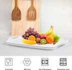 TP Serving Trays with Handles, 17 x 12 Inch Melamine Serving Platters for Food, Meat, Set of 2 Rectangular Trays for Eating, Pure White