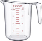 DaYammi 4-Cup Plastic Measuring Cups 1-Piece, Food-Grade Measuring Cup for Dishwasher, Liquid Measuring Cups for Baking, Cooking, Prepping, Pitcher with Readable Markings, Clear