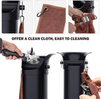 Knock Box for Espresso Grounds, Home and Commercial Use Knockbox with Removable Non-Slip Base & Barista Towel, Espresso Knock Box, Coffee Grind Collection Dump Bin, Extra Large