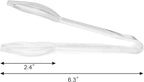 New Star Foodservice 35582 High Heat Plastic, Straight Edge Utility Tong, 6", Clear, Set of 12