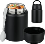 Soup Thermo for Hot Food Kids 16oz Insulated Food Jar Leakproof Thermo Lunch Container for Kids Wide-Mouth Stainless Steel Lunch Box for School with Handle Folding Spoon(3+)
