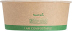 Restaurantware Paper Food Containers 200 Pack Of 25 oz Disposable Round Kraft Salad Bowls BPI-Certified Compostable Stackable Greaseproof Meal Prep Take Out Containers For Soups, Snacks And Desserts