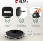 HADEN Coffee Machine, 12 Cup Drip Coffee Maker Bundled with Heritage 1.7 Liter Stainless Steel Electric Kettle, Black & Chrome