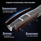Japanese Kitchen Knife, 8.2 Inch Chef Knife, Carbon Steel Kiritsuke, Razor Sharp Santoku for Precision Cutting, Damascus Pattern, Full Tang Wood Handle,Thanksgiving Christmas Cooking Gifts