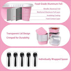 FORBFAN 150 Pcs Square Mini Cake Pans with Lids, 10 oz Individual Mini Loaf Pans, 4.4x4.4 Pink Aluminum Foil Cupcake Baking Cups