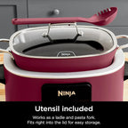 Ninja MC1000 Foodi PossibleCooker 8.5 Quart Multi-Cooker,with 4-in-1 Slow Cooker,Dutch Oven & More,Glass Lid & Integrated Spoon,Nonstick,Oven Safe Pot to 500°F,Cherry Tarte (Renewed)