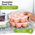KeaBabies Silicone Food Freezer Trays with Lid, 2oz x 10 Pods Baby Food Storage Containers, Easy Puree Meal Prep, Breast Milk Silicone Freezer Molds, Dishwasher,Microwave Safe,BPA-Free(Roseate)
