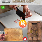 Titanium Cutting Board Double Sided Pure Titanium Cutting Boards for Kitchen, Pure titanium & Wheat Straw PP Food Grade metal chopping boards Easy to Clean Large Size