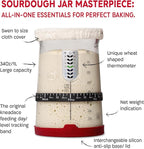 KneadAce Sourdough Starter Kit (PRO 34oz Jar, 2xOval baskets, Red Bread Lame)
