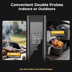 BlueSwan Wireless Smart Digital Bluetooth Meat Thermometer 820 ft Range with 2 Color Probes for Cooking, Grill, Smoker, Oven, 48Hr Battery, Magnetic Design for BBQ Accessories Stocking Stuffers