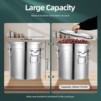 304 Stainless Steel Airtight Canister for Kitchen, 5.5Gal Canisters Container with Lids and Sturdy Locking Clamp,Bucket Food Storage Containers Airtight for Flour Coffee Bean Tea (21L)