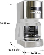 Kenmore Drip Coffee Maker - 12 Cup Programmable Cafe Machine With Glass Pot, Regular & Bold Brew, Auto Shut Off Large Water Reservoir, Reusable Filter, Kitchen Appliances For Cafeteria Barista