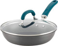 Rachael Ray Create Delicious Deep Hard Anodized Nonstick Frying Pan / Fry Pan / Hard Anodized Skillet - 10.25 Inch, Gray