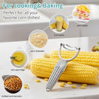 2 Pcs Corn Peeler for Corn on The Cob Stainless Steel Stripper Tool with Aluminum Alloy Handle Kernel Stripper Remover, Comfortable Grip and Light Weight