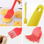 Silicone Basting Pastry Brush, Limso 3 PCS Heat Resistant Food Brush, Food Brush Suitable for BBQ Grill and Baking, Dishwasher Safe (3 Colors)