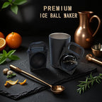 Clear Ice Cube Maker Tray – 2.5 Inch Large Round Ice Ball Mold, Stainless Steel & Silicone, Slow Melting Clear Sphere Ice for Whiskey, Cocktails, and Home Bar Use (Black-1 Pack)