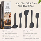 GIR: Get It Right 5 Piece Silicone Essentials Kitchen Utensils Set - Ladle, Spatula, Flip, Spoon & Spoonula - Non-Toxic Cooking Utensils for Nonstick Cookware, Cooking and Baking - Charcoal