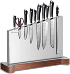 Magnetic Knife Block Without Knives Large Double Side Magnetic Knife Holder Stand with Strong Magnet, Stainless Steel Knife Storage Organizer for Kitchen Counter Knife Rack Three Magnet Strip