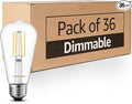 Lumiverse 36 Pack E26 led Bulb 60 watt dimmable Vintage LED Edison Bulbs 5.5W, 60W Equivalent, 2700K Soft White, Antique Style ST19/ST58 LED Light Filament Bulbs, CRI 90+, E26 Base