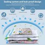 20 Pack Vacuum Seal Bags for Clothing with Electric Air Pump, Space Saver Vacuum Storage Bag for Clothes, Mattress, Blanket, Duvets, Pillows(4 Jumbo/4 Large/4 Medium/4 Small/4 Roll Up Bags)