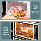 KOMUEE 30 oz 5 Pack Glass Meal Prep Containers, Glass Storage Containers with Lids - Dishwahser, Microwave, Oven and Freezer Safe, Green