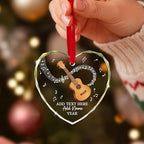 Personalized Ukulele Glass Ornament with Text Name Year, Ukulele Instrument Christmas Tree Ornament, Customized Musical Instrument Christmas Ornaments 2025, Gift for Men Women Music Lover