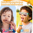 Popsicle Mold Set 4 Pieces Homemade Silicone Popsicle Maker Easy Release Ice Cream Molds Reusable DIY Pop Molds (Blue, WinterWonder Pops)