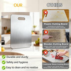Tavano Titanium Cutting Board,100% Pure Titanium Cutting Boards for Kitchen,2026 New Non Toxic,Double-Sided Food Grade Chopping Board for Meat,Vegetable,Fruit,Outdoor Camping(M-1PC:13.39 * 9.05'')