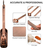 Copper Measuring Cups and Spoons Set 17 for Dry & Liquid, Metric & Us Stainless Steel Measuring Cups and Spoons Set with Leveler for Kitchen & Baking with 3/4 & 2/3 Measurer Cup
