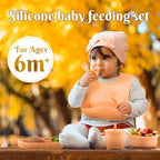 Silicone Baby Feeding Set 11 Pcs, Baby Led Weaning Supplies, Baby Feeding EatincSupplies Set BPA Free, Baby Essentialsfor Newborn Gift Pink