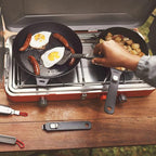 OXO Outdoor Pre-Seasoned Carbon Steel 8" Frying Pan Skillet, Detachable Handle for Easy Storage, Indoor Use, Nonstick with Use, Induction Suitable, Oven & Broiler Safe,Browning, Grill,Sear,Saute,Black