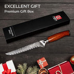YARENH Boning Fillet Knife 6 Inch, Professional Kitchen Chef Knife, 73 Layers Damascus High Carbon Steel, Full Tang Sandalwood Handle, FYW Series