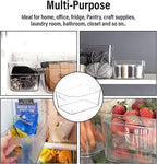 Clear Plastic Storage Bins for Kitchen Organization or Pantry Organizers and Storage, Freezer Fridge Organizer Storage Containers Bin for Organizing Refrigerator Medicine Closet Cabinet Organizers