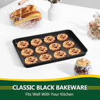P&P CHEF 12.4 Inch Baking Cookie Sheet Pan, Carbon Steel Oven Tray, Non Stick Bakeware for Cooking Baking Bread Meat Vegetables, Sturdy & Healthy, Easy Clean, 1Pc