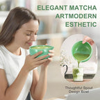 5Pcs Matcha Whisk Set, 18OZ Matcha Bowl With Thoughtful Spout, 100% Natural Bamboo Whisk, Ceramic Whisks Holder, 304 Stainless Sifter, Tea Scoop, Tea Spoon, Gift for Matcha Lovers Beginner
