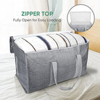 BALEINE 4-Pack Oversized Moving Bags with Reinforced Handles, Heavy-Duty Storage Tote for Clothes, Moving Supplies (Winter Grey, 4-Pack)