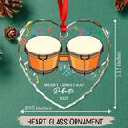 Awesome Bongo Drum Glass Christmas Tree Ornament, Custom Text Year & Name Bongo Drum Lover Xmas Ornaments Gift for Friends Besties Coworker, Personalized Ornament for Birthday Graduation Anniversary