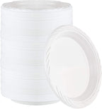 PLASTICPRO 400 Count Disposable 7 Inch White Plastic Plates
