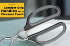 Stainless Steel Scissor Tongs Cooking Tongs Set, Set of 3 (Black Handle, 10" 12" 16")