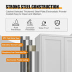 60" Tall Kitchen Pantry Storage Cabinet with Doors and 3 Shelves, Metal Storage Cabinets, White Kitchen Cupboard with Gold Handles, Utility Large Food Cabinet for Pantry, Living Room, Dining