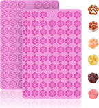 2 PCS Mini Silicone Molds, 138 Cavity Dog Paw Print Non-Stick Silicone Molds for Baking Biscuits, Cookie, Candy, Chocolate, Jelly Pet Treats Mold