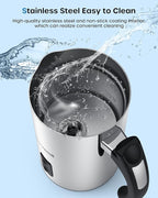 ECOWELL Milk Frother, Coffee Frother Electric, Automatic Hot and Cold Foam Frother, Stainless Steel Milk Steamer and Frother for Latte, Macchiato, Cappuccinos 8.1oz/240 ml Silver, WMMF02